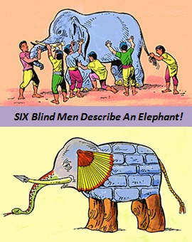 Six blind men describe an elephant.jpg